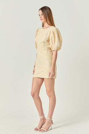 ENGLISH FACTORY - Metallic Plaid Mini Dress with Back Buttons - DRESSES available at Objectrare