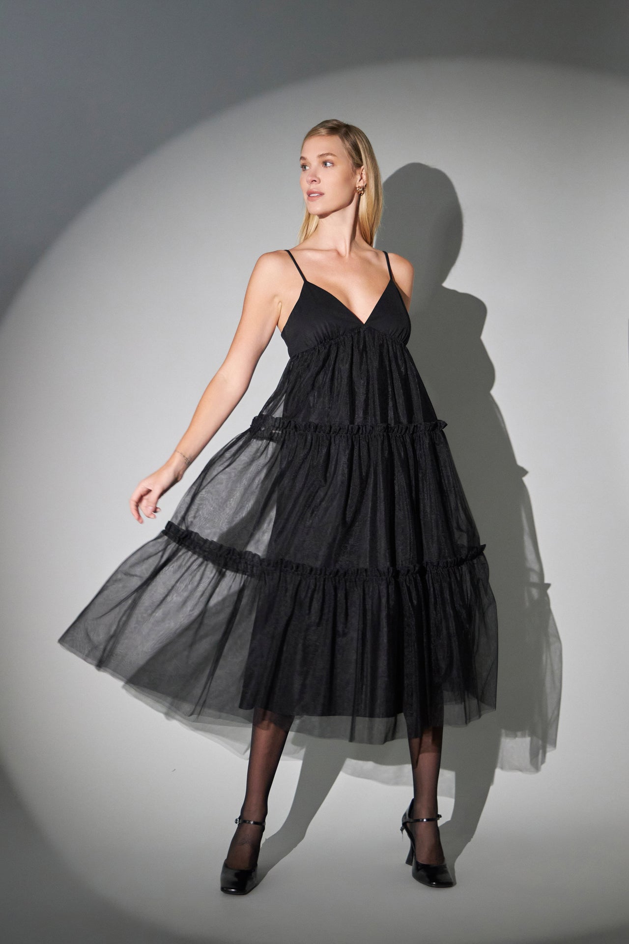 ENGLISH FACTORY - English Factory - Tulle Contrast Midi Dress - DRESSES available at Objectrare