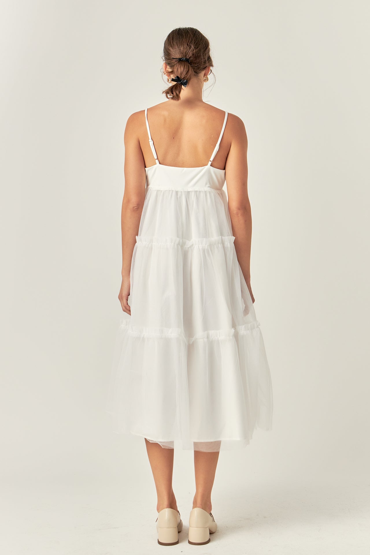 ENGLISH FACTORY - Tulle Contrast Midi Dress - DRESSES available at Objectrare