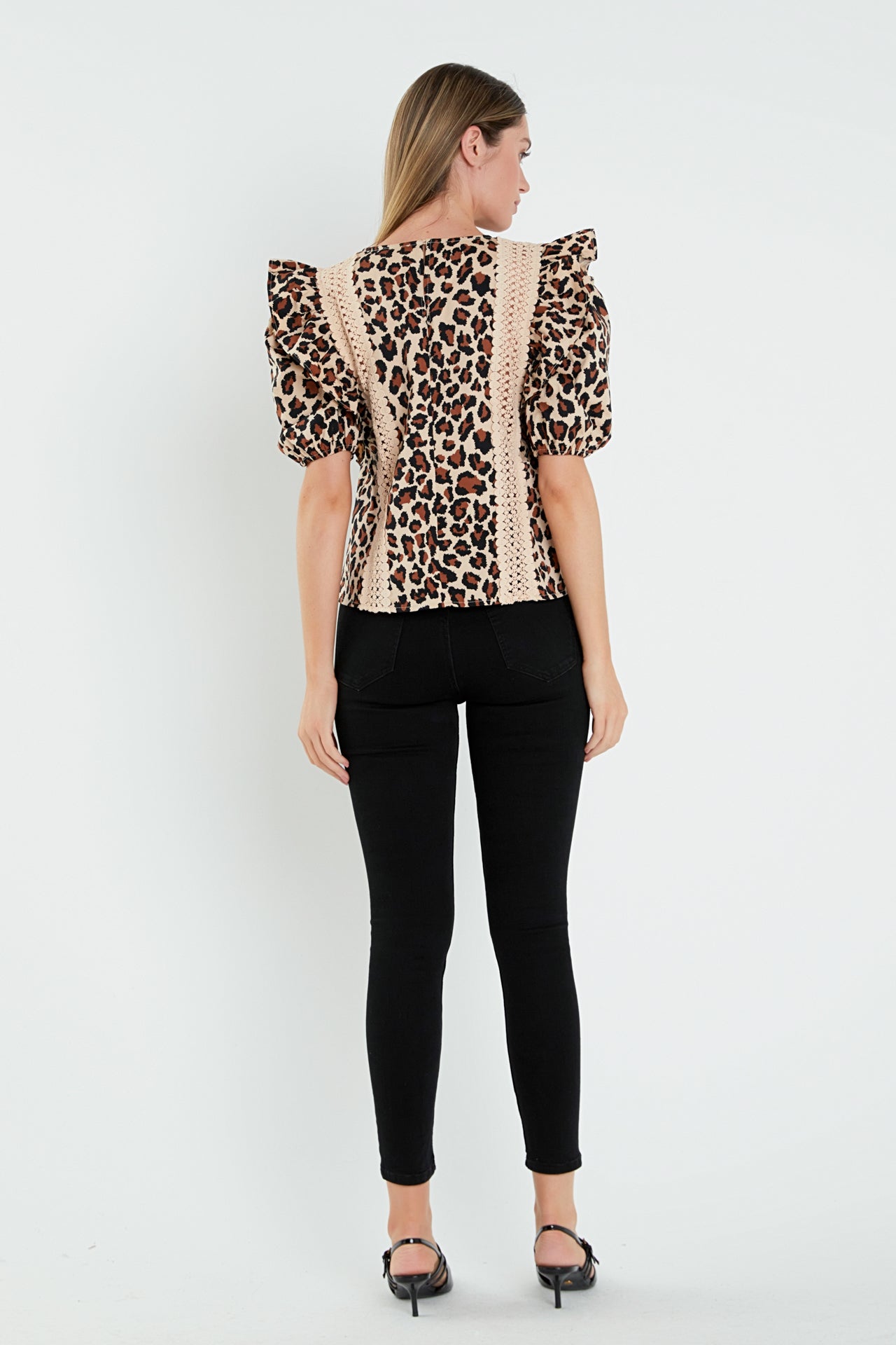 ENGLISH FACTORY - English Factory - Leopard Lace Inserted Top - TOPS available at Objectrare