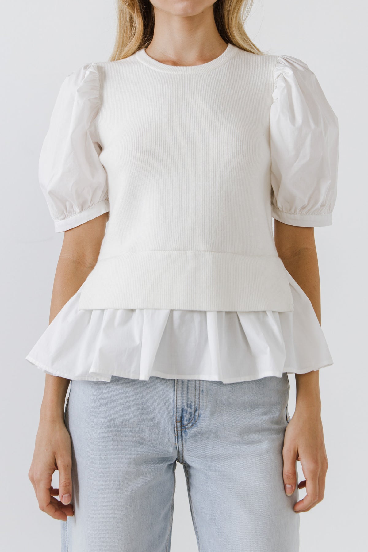 ENGLISH FACTORY - Mix Media Top - SWEATERS & KNITS available at Objectrare