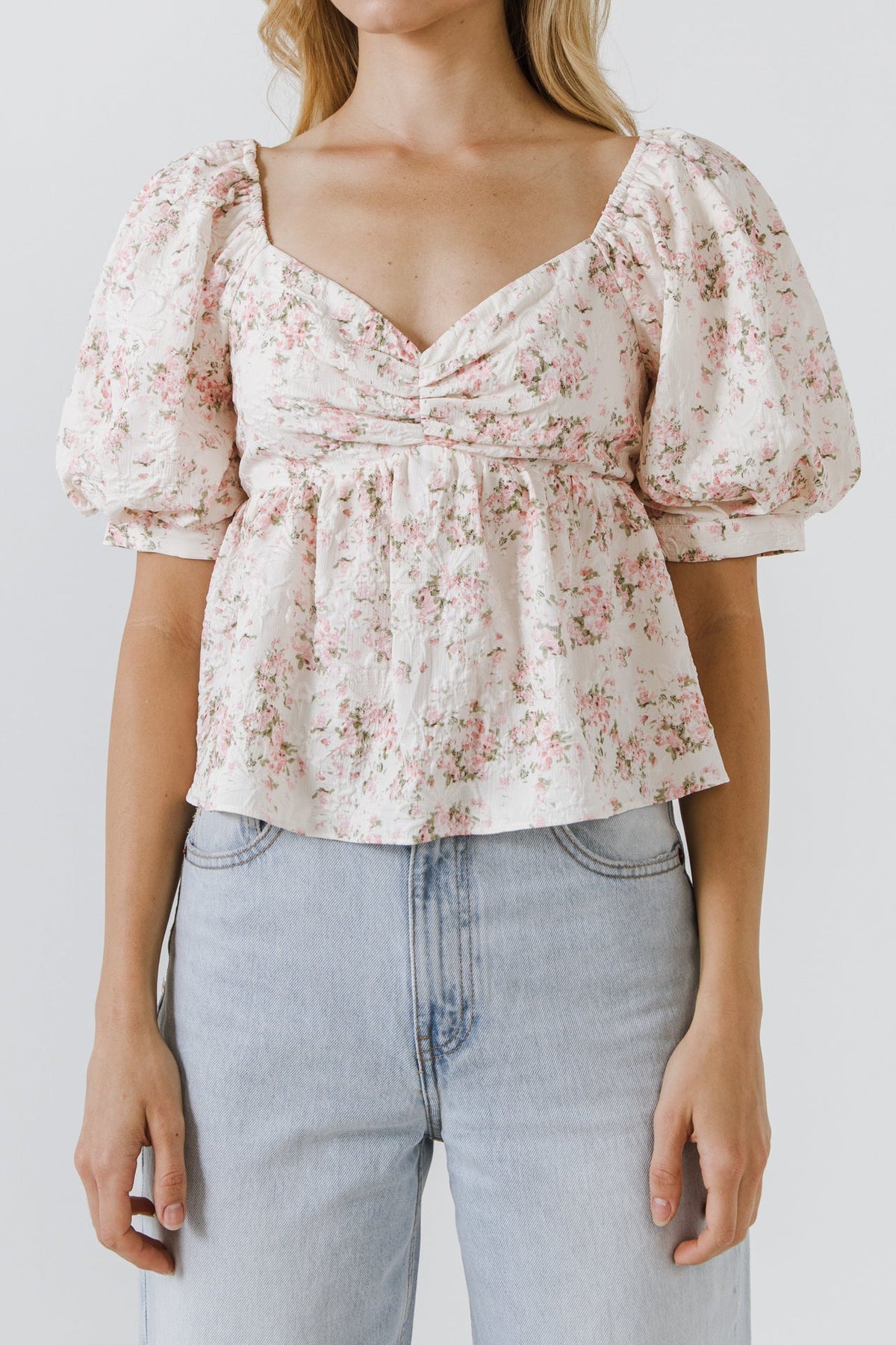 ENGLISH FACTORY - Textured Floral Top - TOPS available at Objectrare