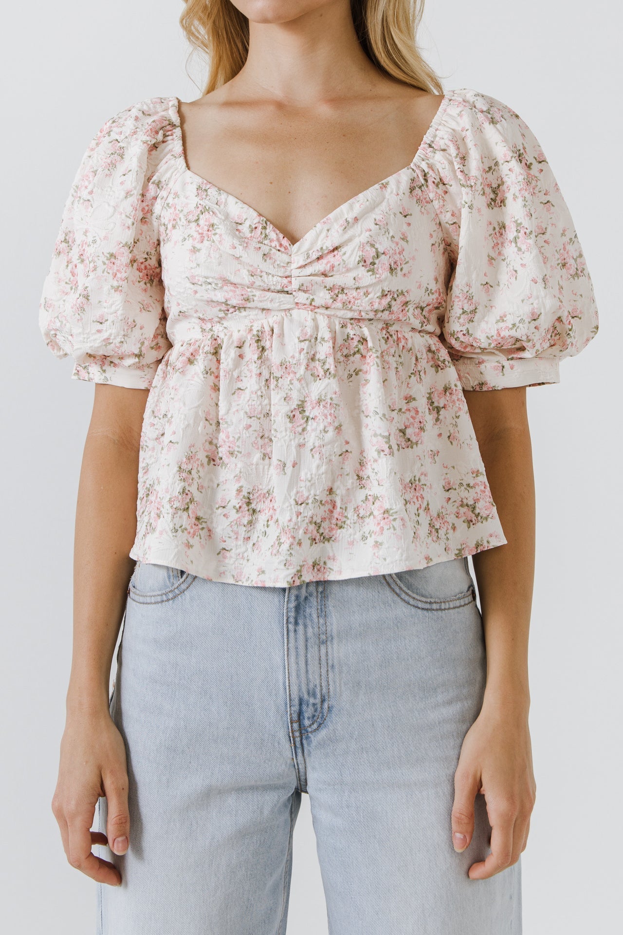 ENGLISH FACTORY - English Factory - Textured Floral Top - TOPS available at Objectrare