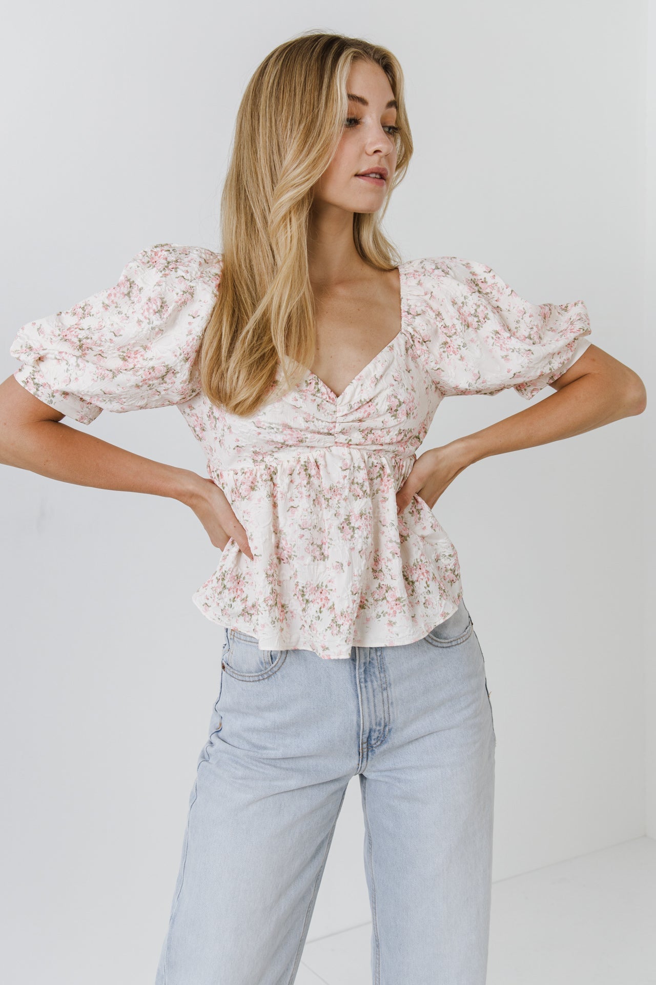 ENGLISH FACTORY - English Factory - Textured Floral Top - TOPS available at Objectrare