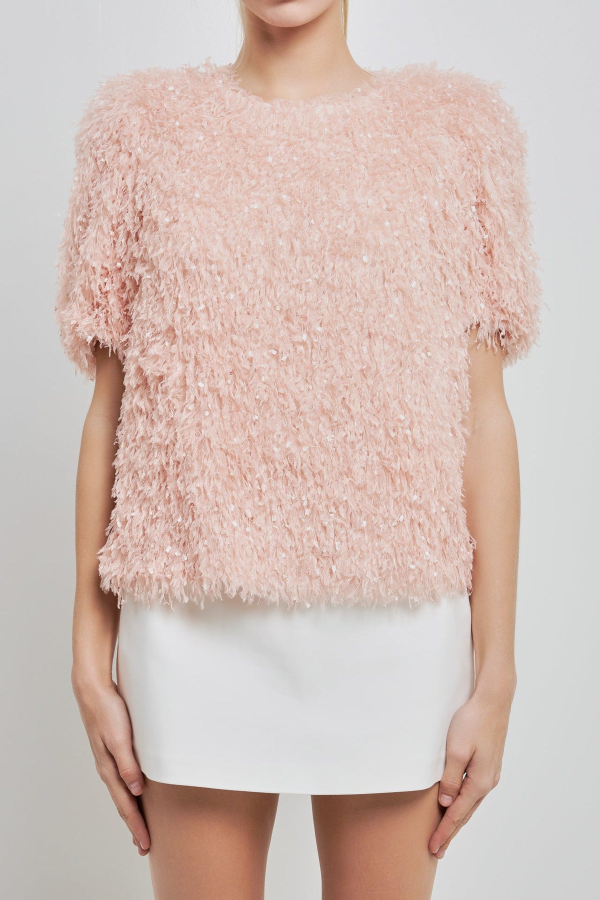 ENGLISH FACTORY - Fuzzy Feather Top - TOPS available at Objectrare