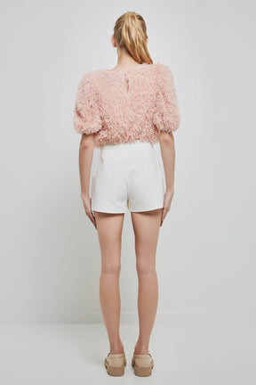 ENGLISH FACTORY - Fuzzy Feather Top - TOPS available at Objectrare