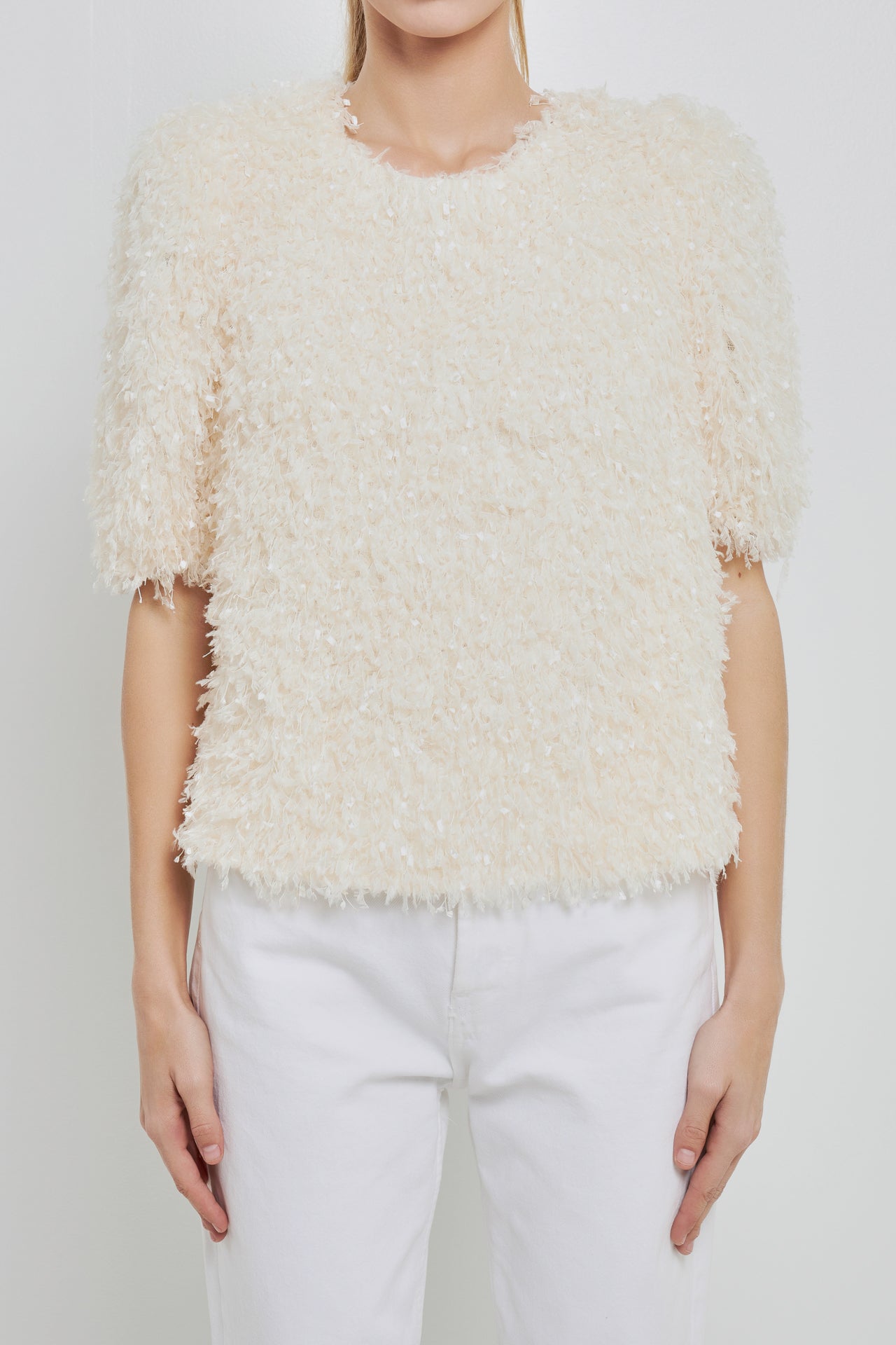 ENGLISH FACTORY - English Factory - Fuzzy Feather Top - TOPS available at Objectrare