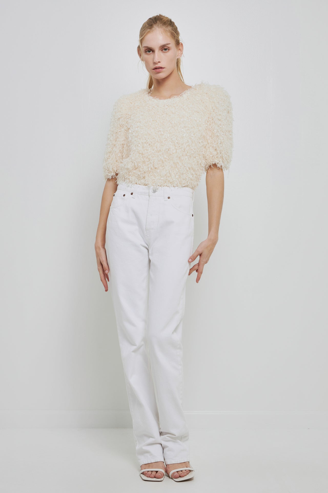 ENGLISH FACTORY - Fuzzy Feather Top - TOPS available at Objectrare