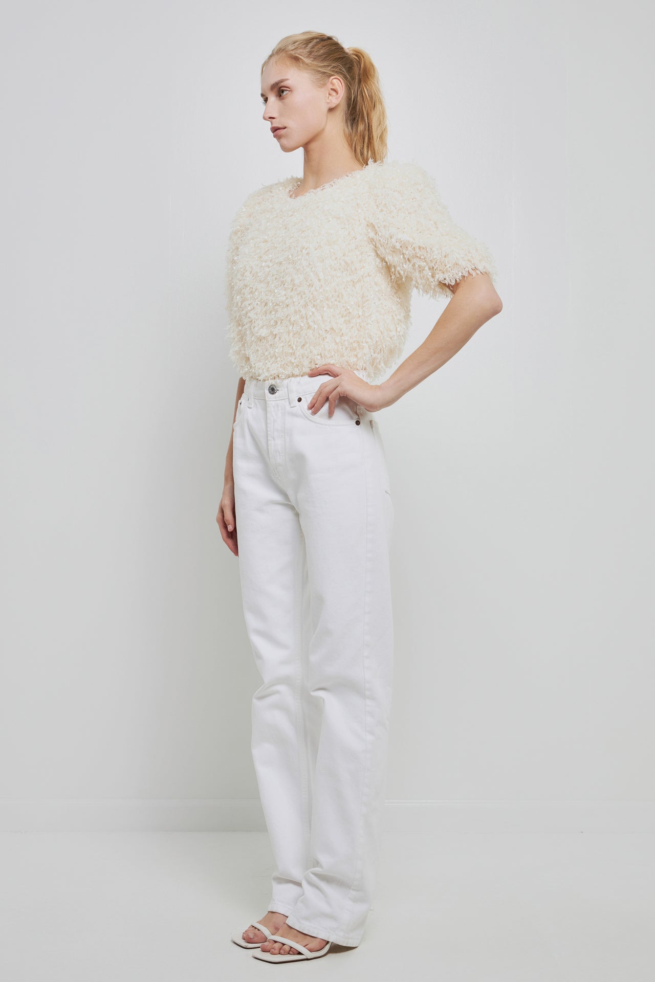 ENGLISH FACTORY - Fuzzy Feather Top - TOPS available at Objectrare