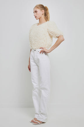ENGLISH FACTORY - Fuzzy Feather Top - TOPS available at Objectrare