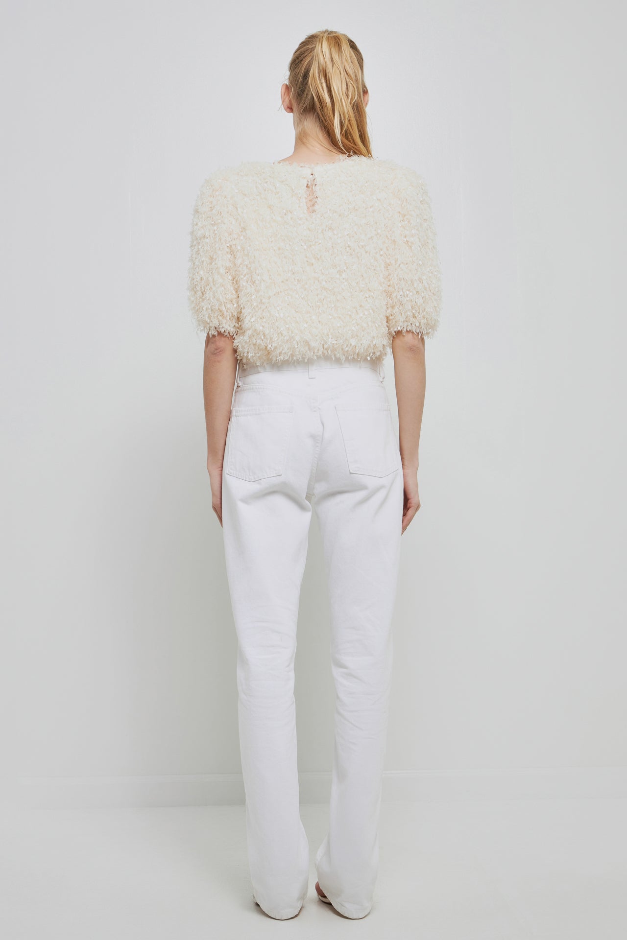 ENGLISH FACTORY - Fuzzy Feather Top - TOPS available at Objectrare