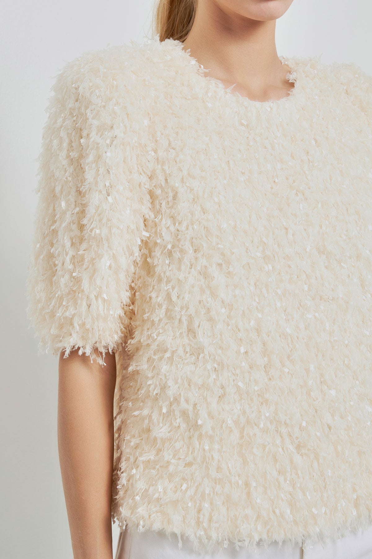 ENGLISH FACTORY - Fuzzy Feather Top - TOPS available at Objectrare