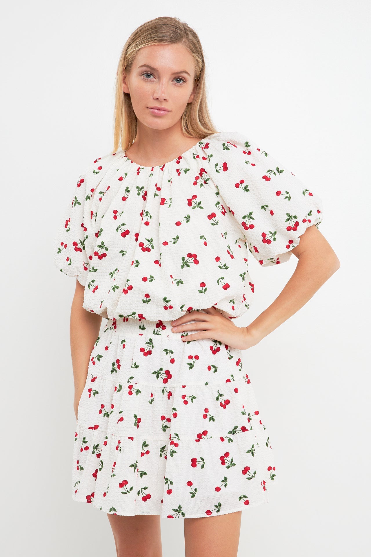 ENGLISH FACTORY - Cherry Print Voluminous Top - TOPS available at Objectrare