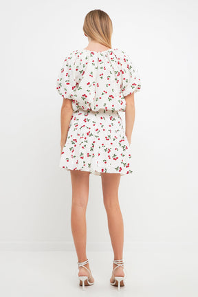 ENGLISH FACTORY - Cherry Print Voluminous Top - TOPS available at Objectrare