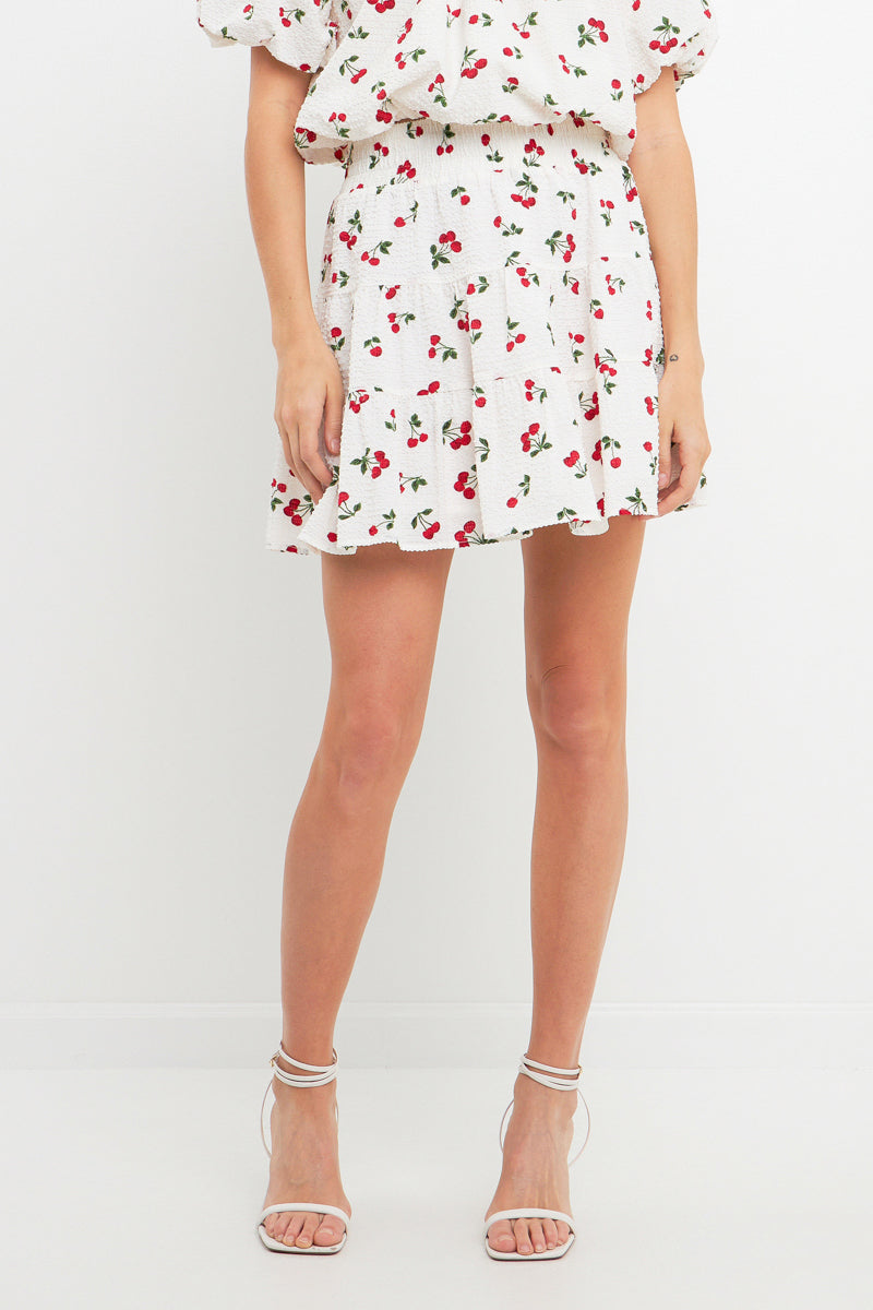 ENGLISH FACTORY - Cherry Print Mini Skirt - SKIRTS available at Objectrare