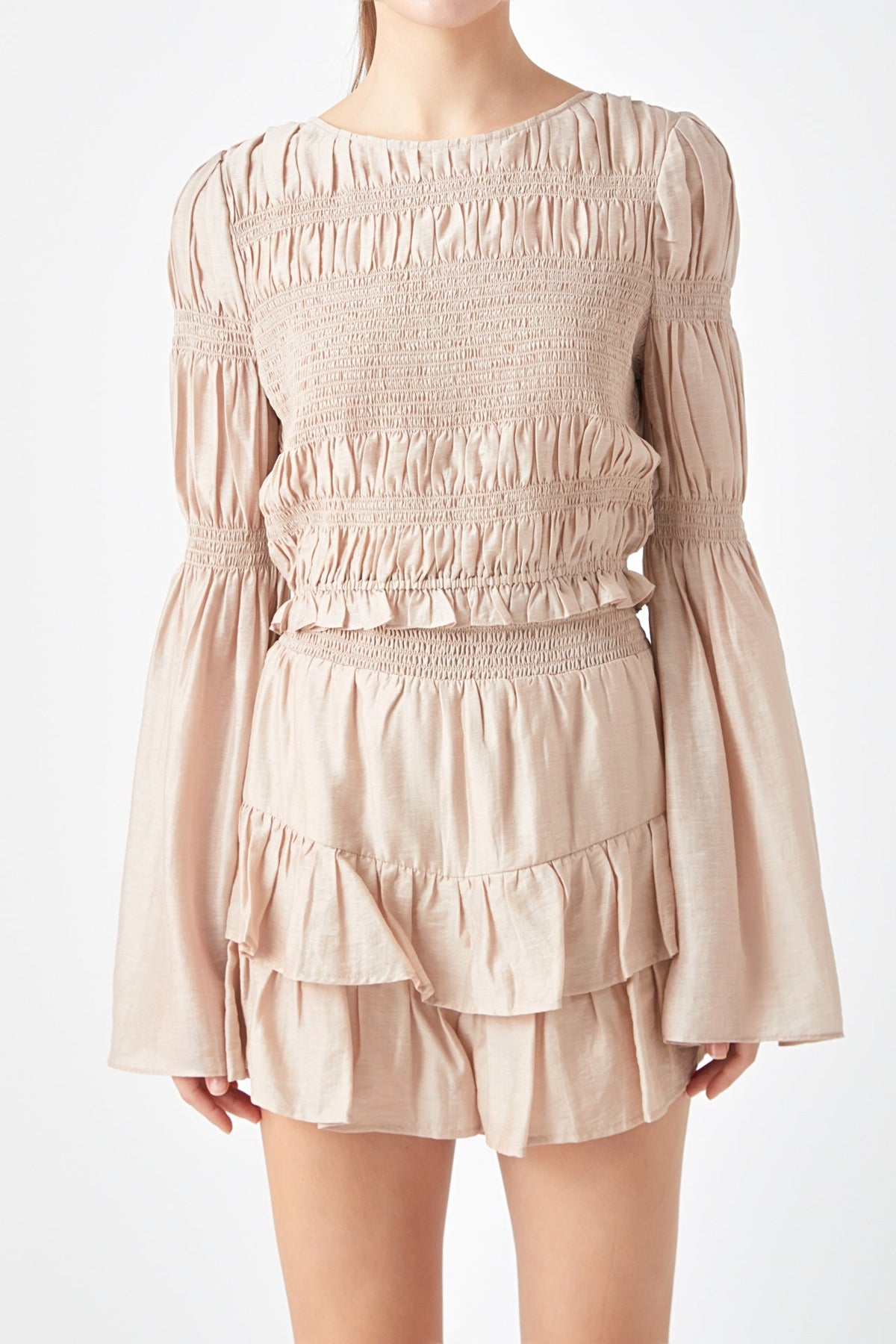 ENDLESS ROSE - Smocked Top with Bell Sleeves - TOPS available at Objectrare