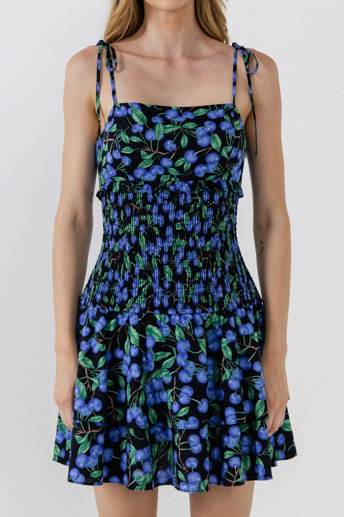 ENGLISH FACTORY - Blueberry Print Mini Dress - DRESSES available at Objectrare