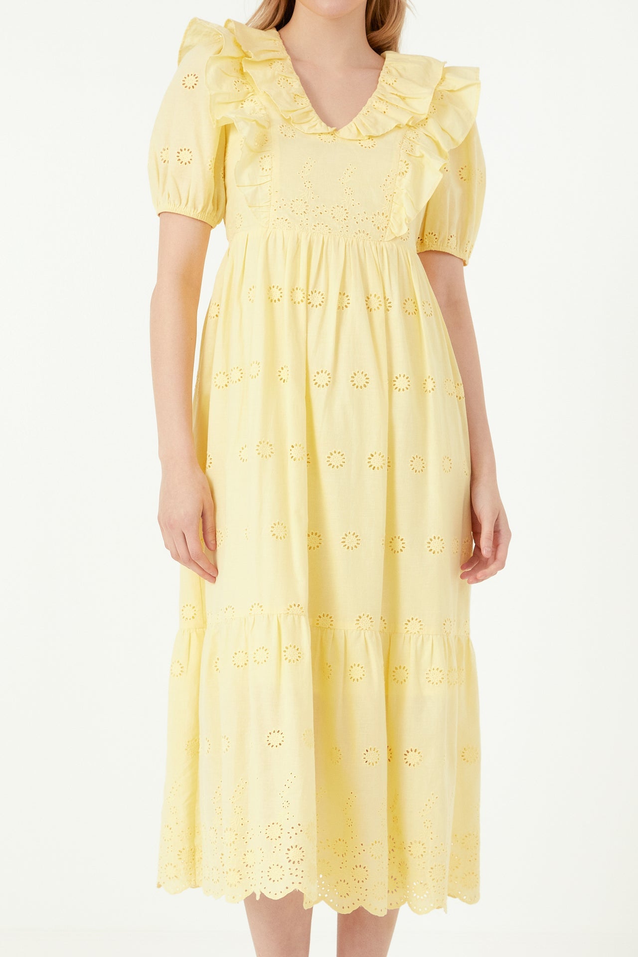 FREE THE ROSES - Free The Roses - Eyelet Embroidered Midi Dress - DRESSES available at Objectrare