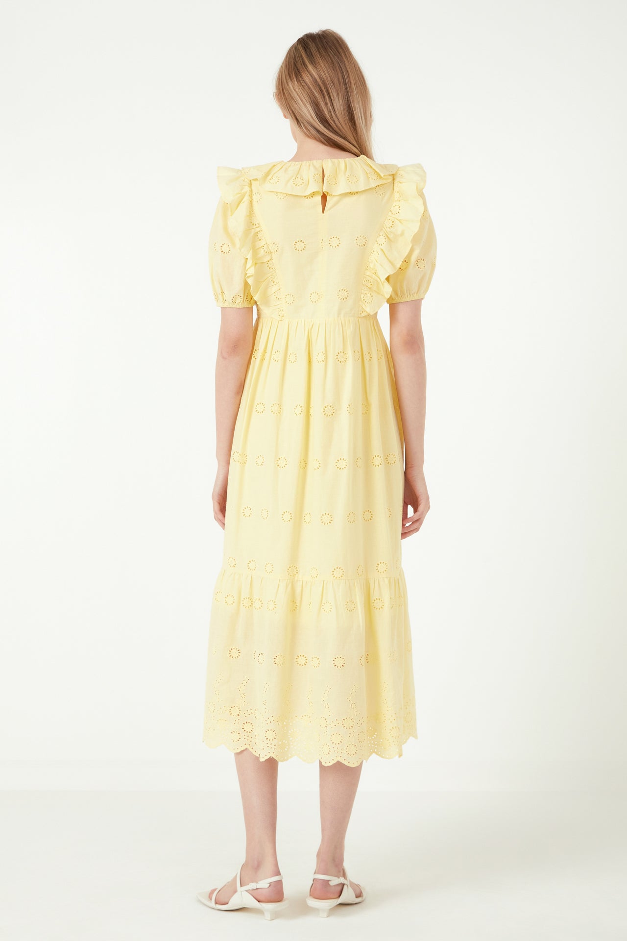 FREE THE ROSES - Eyelet Embroidered Midi Dress - DRESSES available at Objectrare