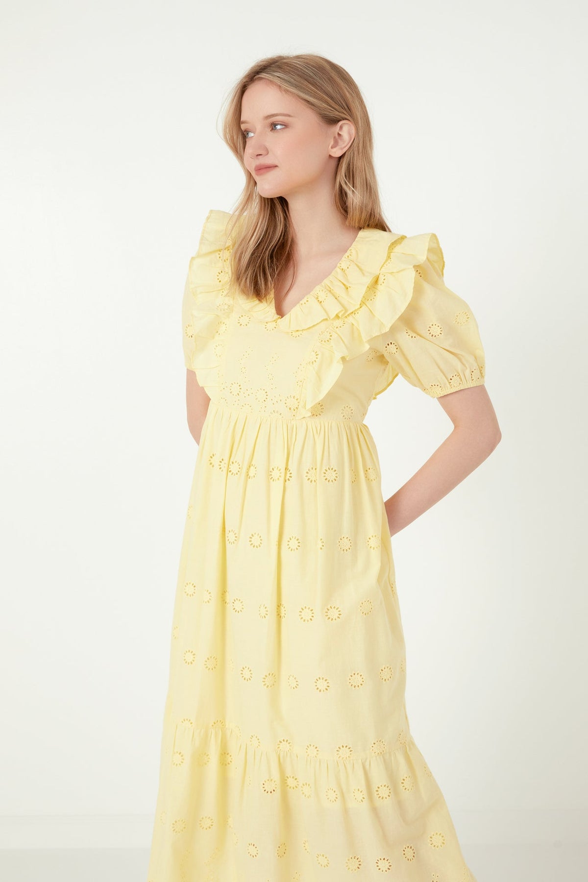 Eyelet Embroidered Midi Dress