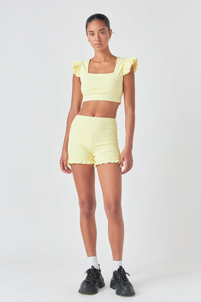 GREY LAB - Puff Sleeve Crop Top - TOPS available at Objectrare