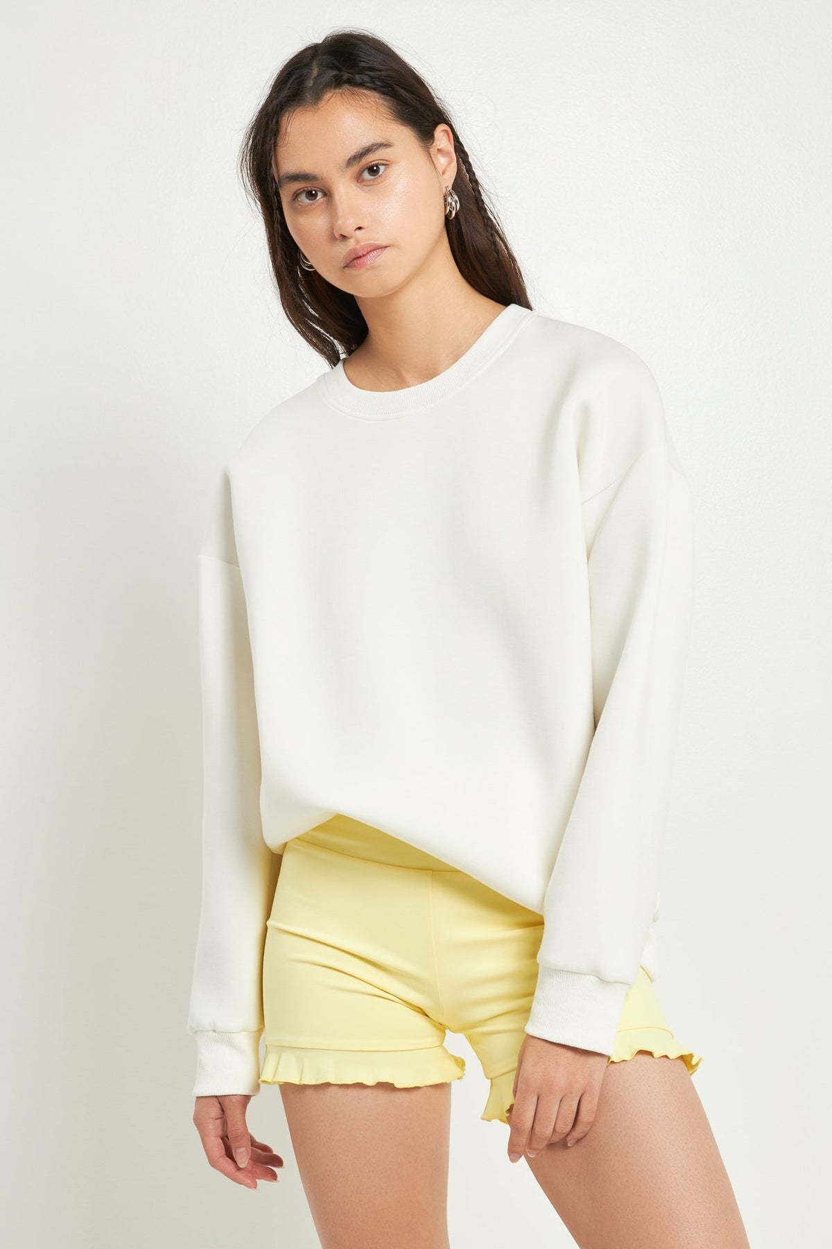 GREY LAB - Biker Shorts with Ruffle - BIKER SHORT available at Objectrare