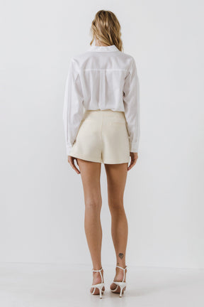 ENDLESS ROSE - Waist Band Detail Shorts - SHORTS available at Objectrare