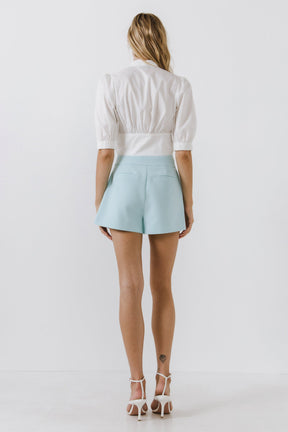 ENDLESS ROSE - Waist Band Detail Shorts - SHORTS available at Objectrare