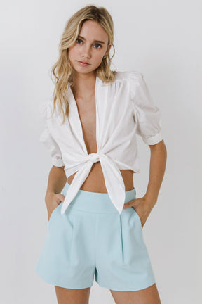 ENDLESS ROSE - Waist Band Detail Shorts - SHORTS available at Objectrare