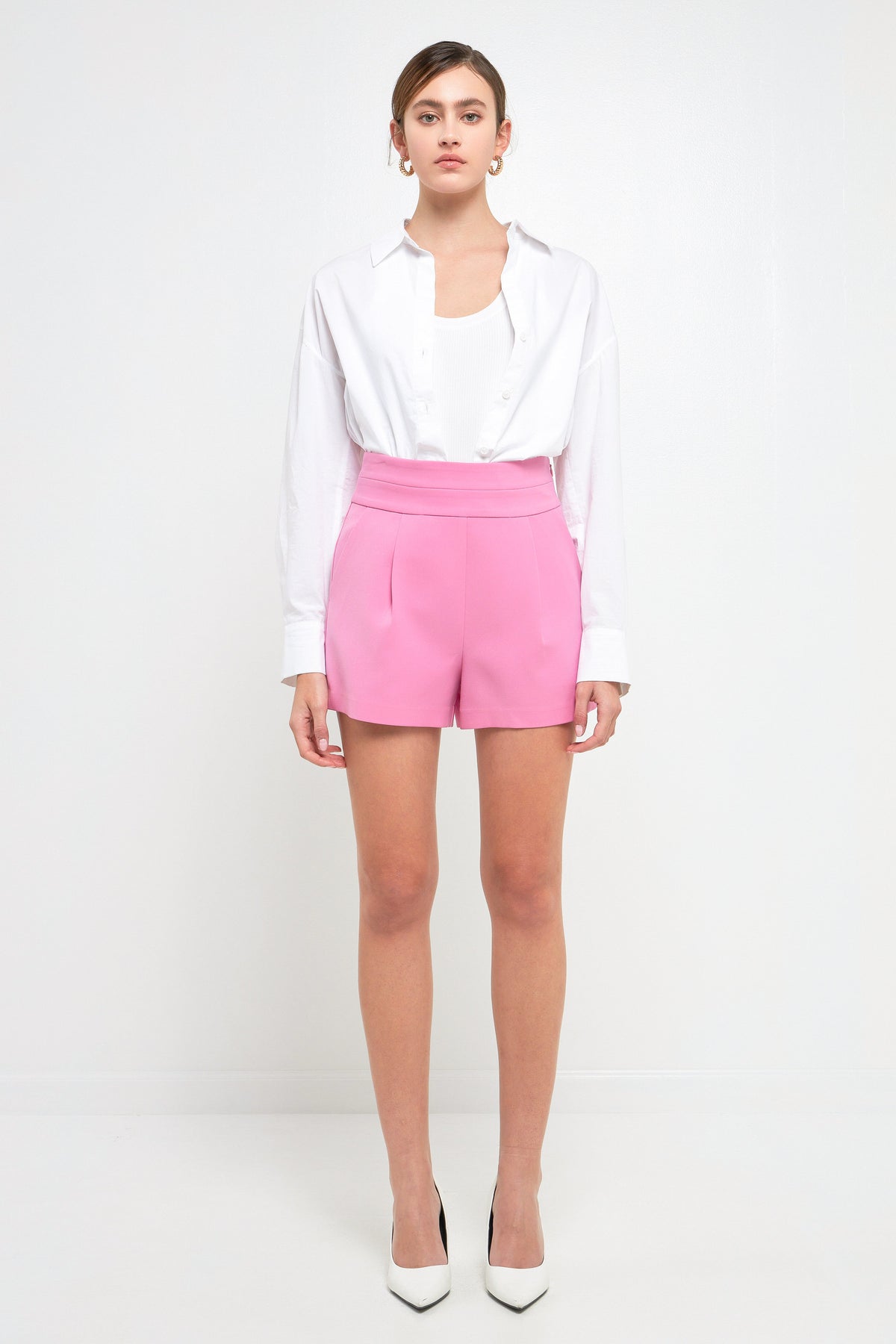ENDLESS ROSE - Waist Band Detail Shorts - SHORTS available at Objectrare