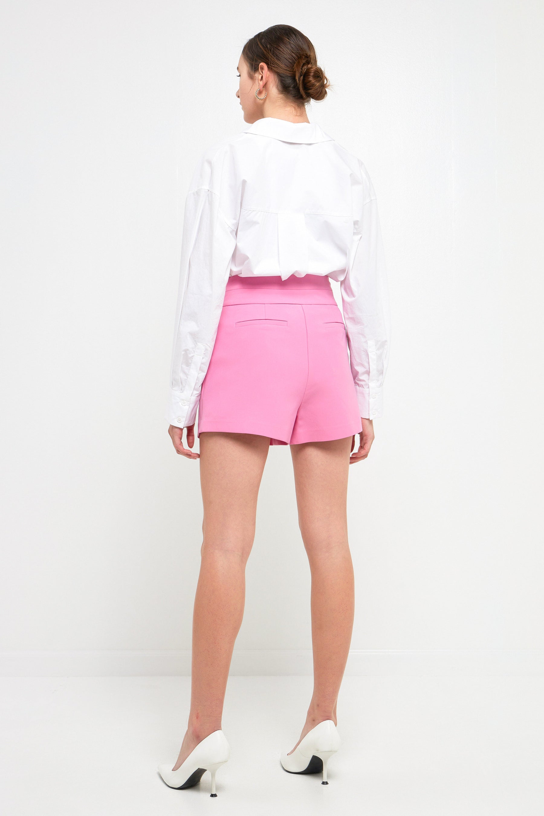 ENDLESS ROSE - Waist Band Detail Shorts - SHORTS available at Objectrare