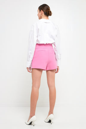 ENDLESS ROSE - Waist Band Detail Shorts - SHORTS available at Objectrare