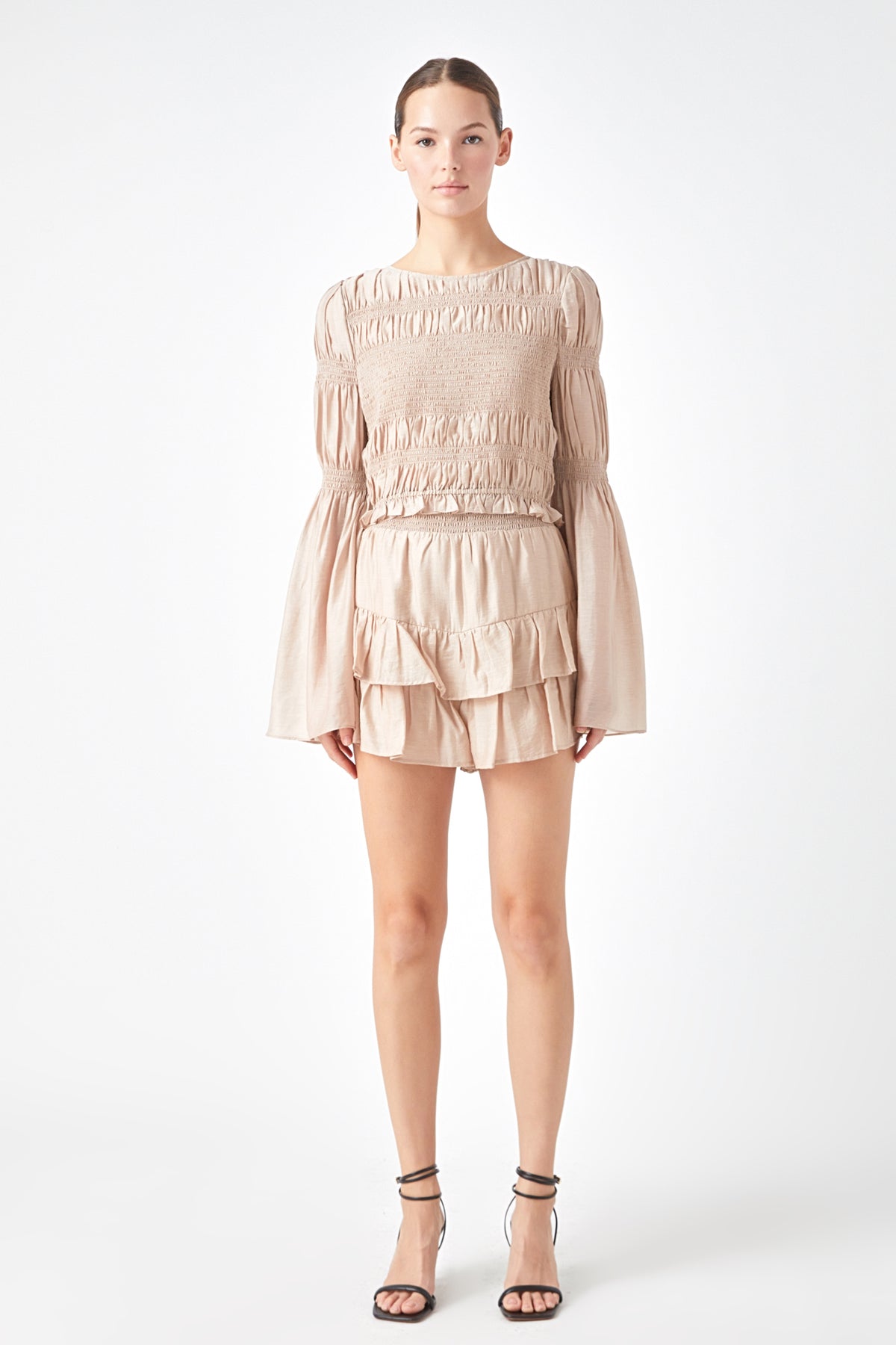ENDLESS ROSE - Smocked Waist Skort with Ruffle - SKORTS available at Objectrare