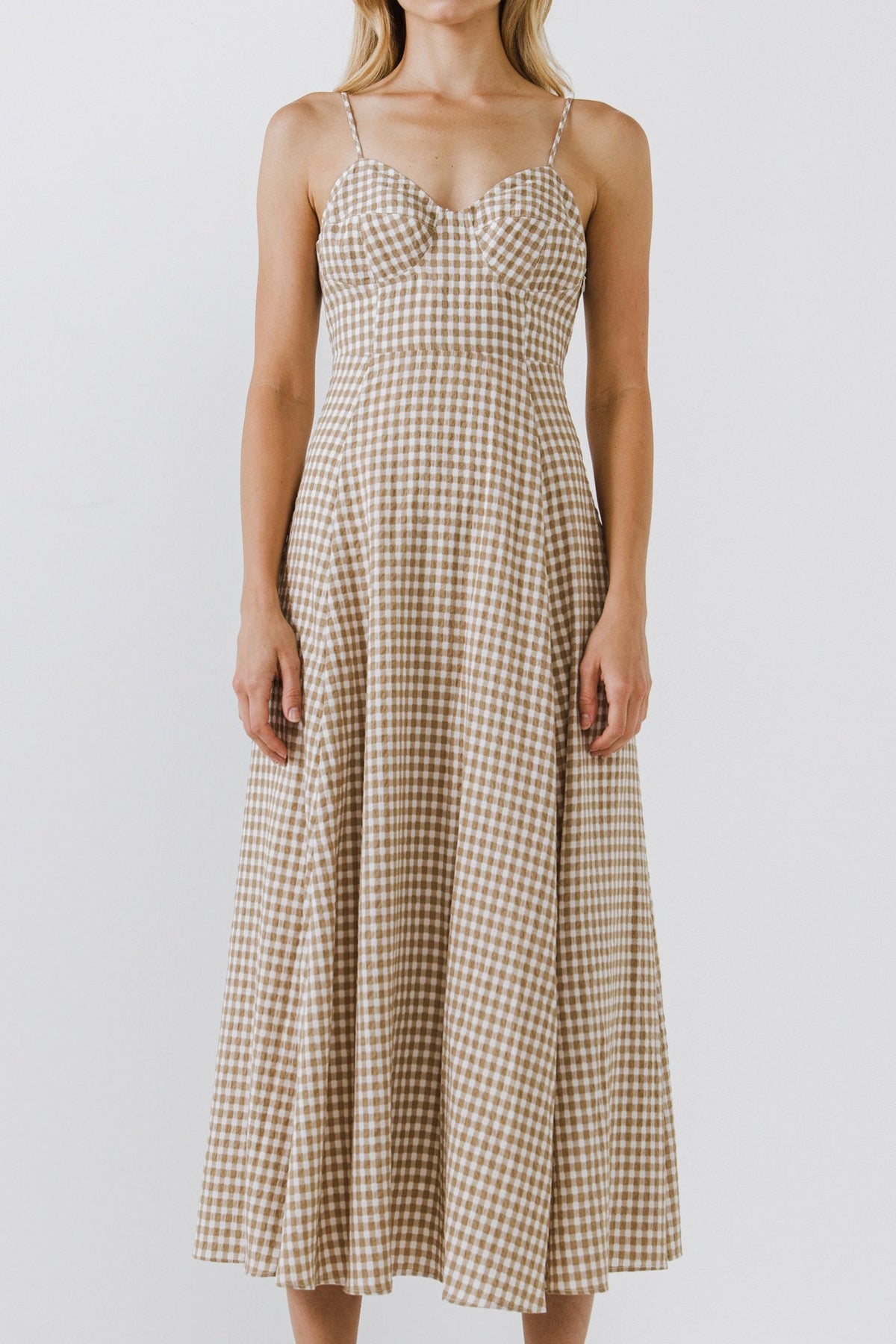 ENGLISH FACTORY - Gingham Coreset Maxi Dress - DRESSES available at Objectrare