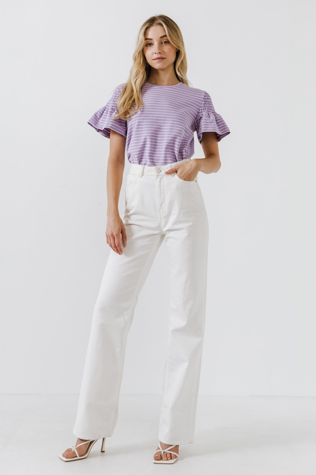 ENGLISH FACTORY - Smocked Stripe Top - TOPS available at Objectrare