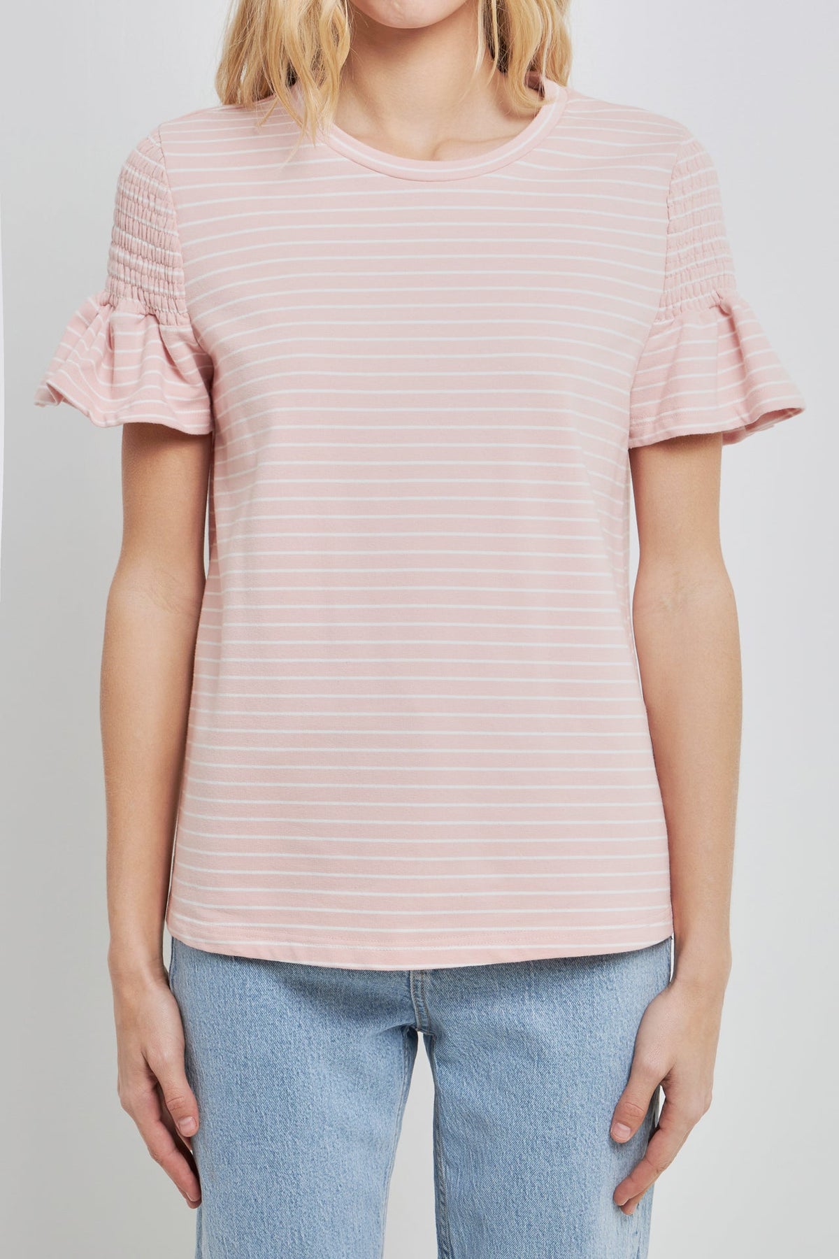 ENGLISH FACTORY - Smocked Stripe Top - TOPS available at Objectrare