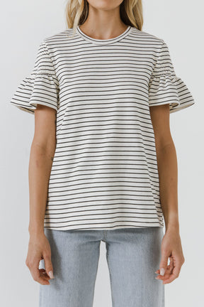 ENGLISH FACTORY - Smocked Stripe Top - TOPS available at Objectrare