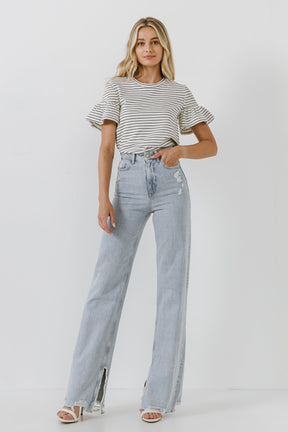 ENGLISH FACTORY - Smocked Stripe Top - TOPS available at Objectrare