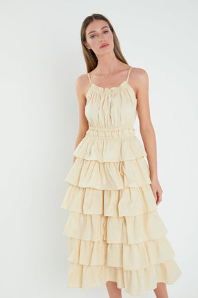 ENGLISH FACTORY - English Factory - Tiered Maxi Sleeveless Dress - DRESSES available at Objectrare