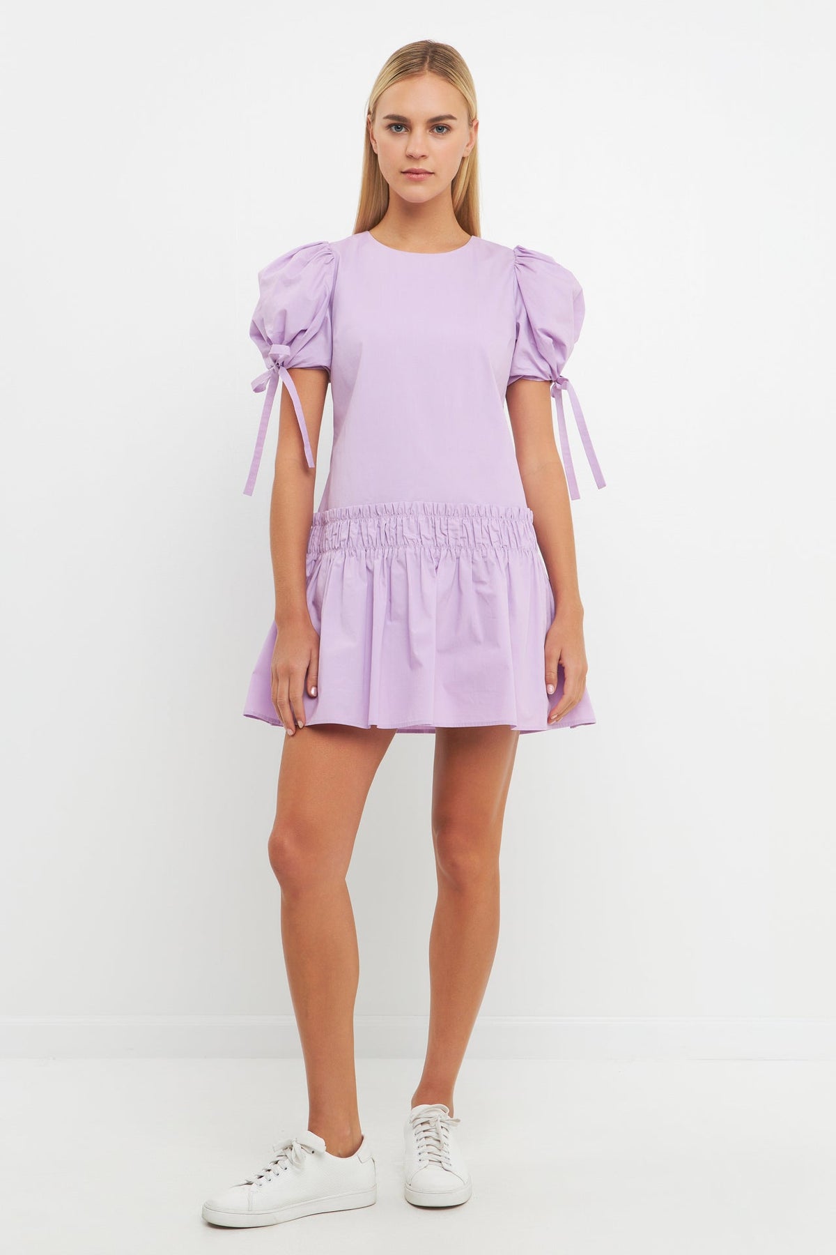 ENGLISH FACTORY - Poplin Ruffle Dress with Tied Detail - DRESSES available at Objectrare