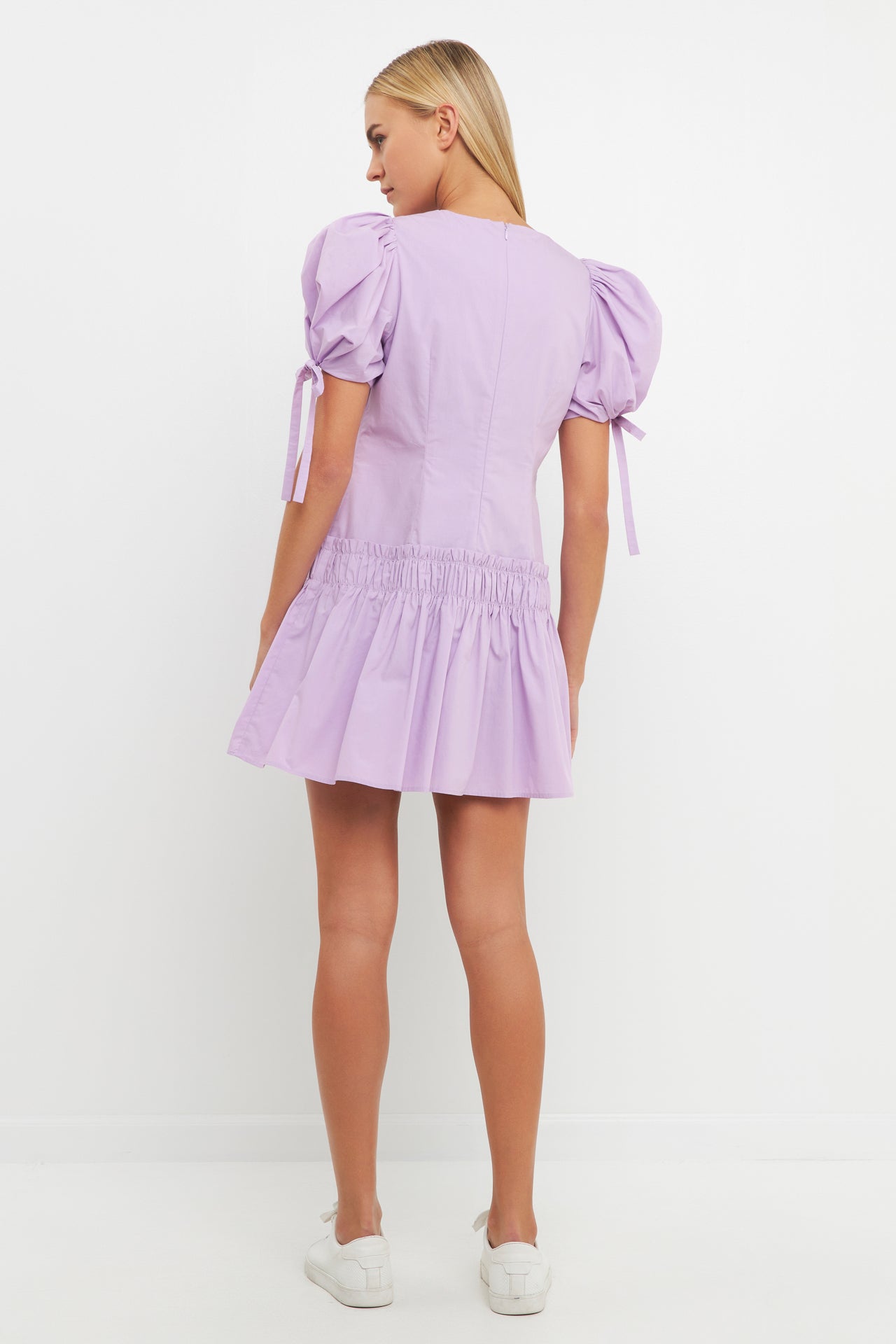 ENGLISH FACTORY - English Factory - Poplin Ruffle Dress with Tied Detail - DRESSES available at Objectrare