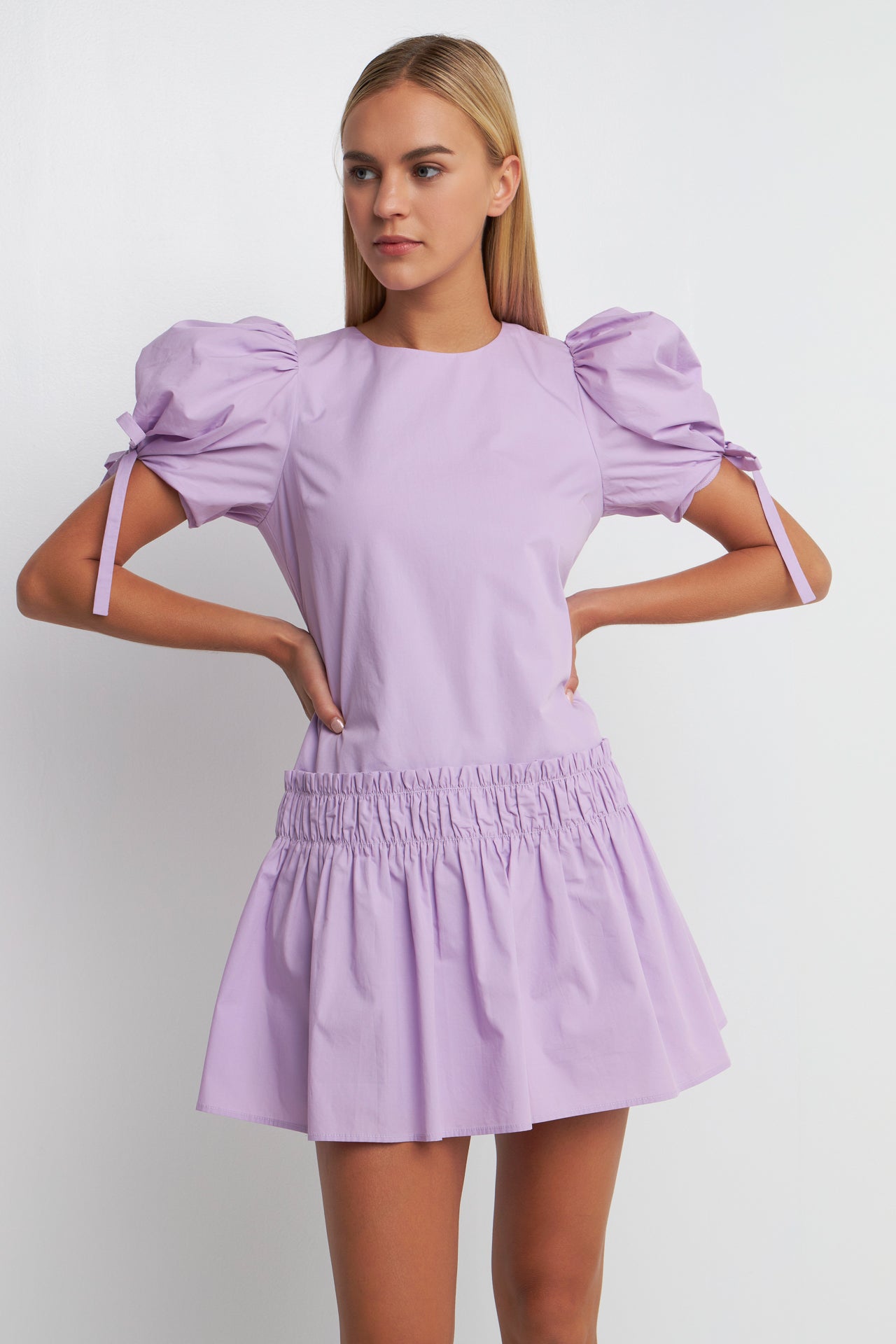 ENGLISH FACTORY - English Factory - Poplin Ruffle Dress with Tied Detail - DRESSES available at Objectrare