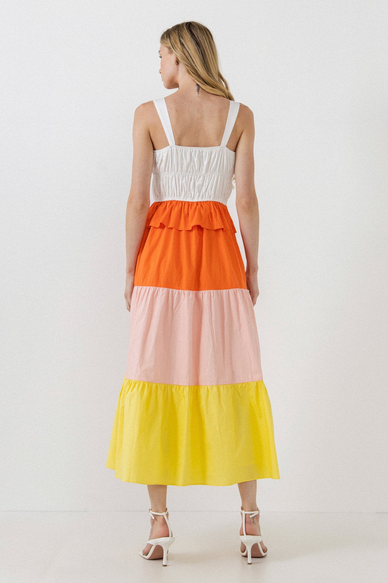 ENGLISH FACTORY - English Factory - Color Block Tied Detail Shirring Dress - DRESSES available at Objectrare