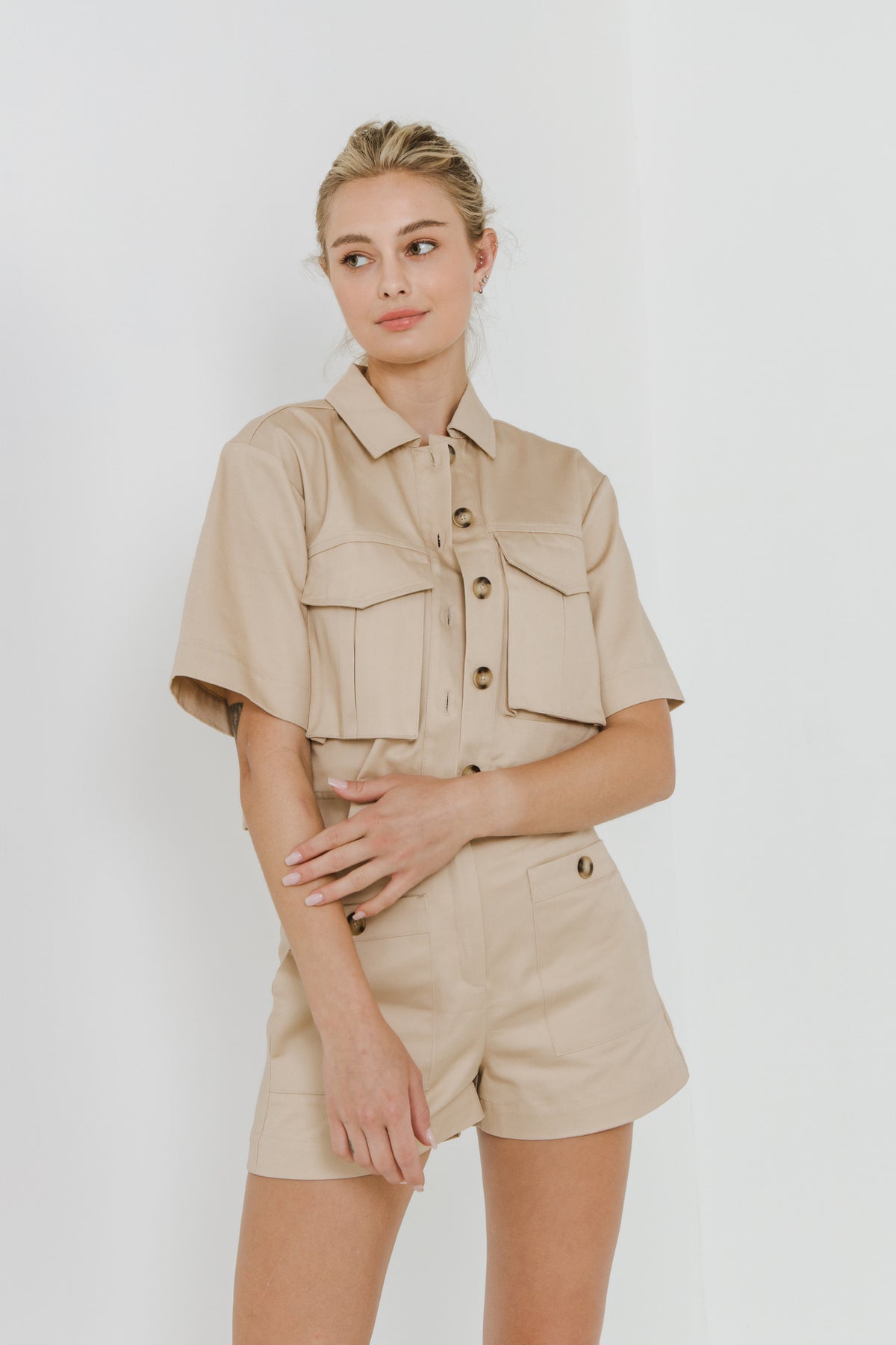 ENGLISH FACTORY - Cropped Cotton Shirts Jacket - JACKETS available at Objectrare