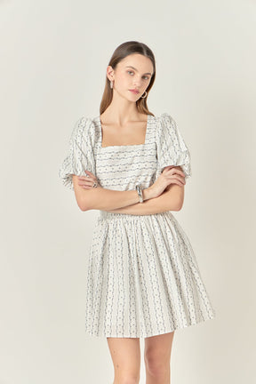 ENGLISH FACTORY - Floral Print Cotton Mini Dress - DRESSES available at Objectrare