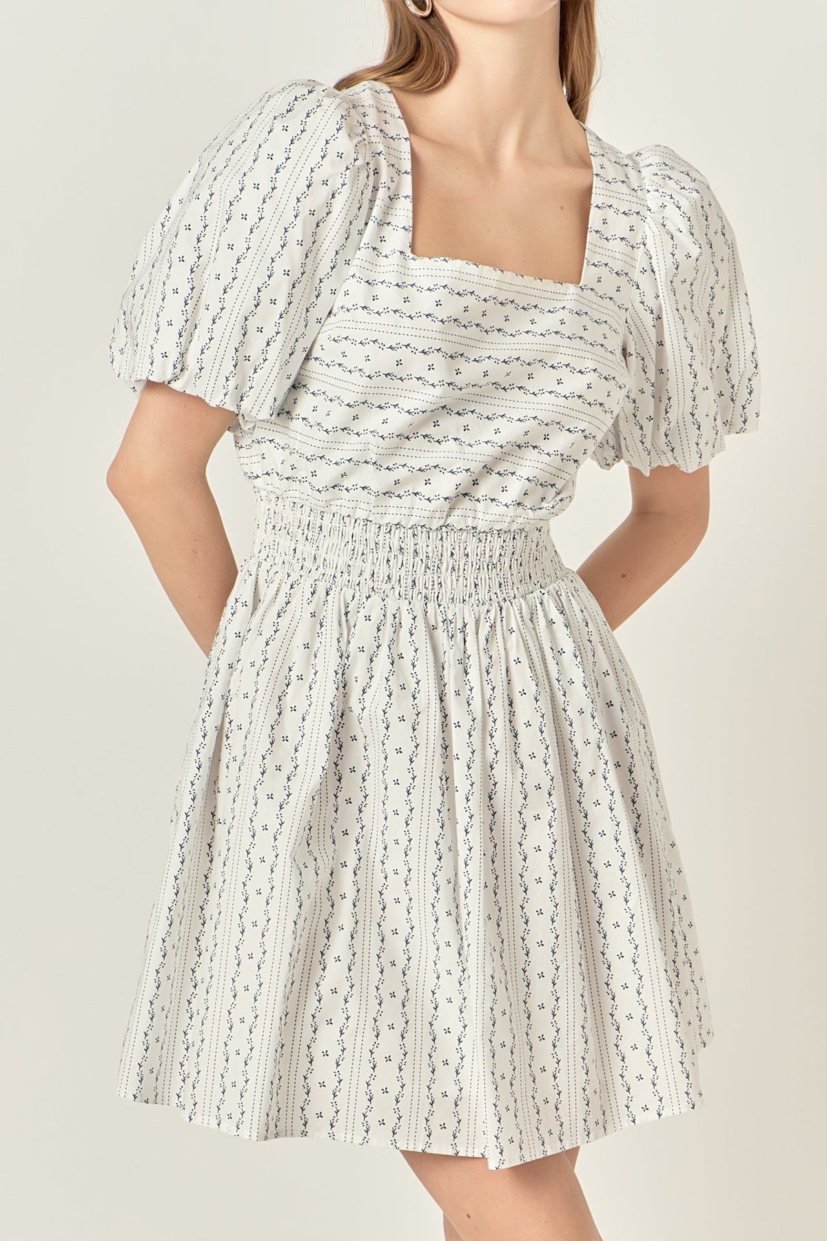 ENGLISH FACTORY - Floral Print Cotton Mini Dress - DRESSES available at Objectrare