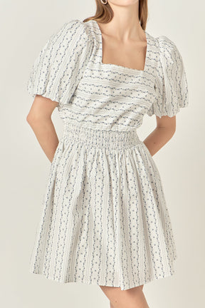 ENGLISH FACTORY - Floral Print Cotton Mini Dress - DRESSES available at Objectrare