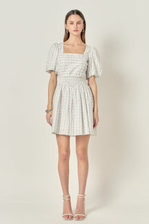 ENGLISH FACTORY - Floral Print Cotton Mini Dress - DRESSES available at Objectrare