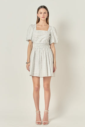 ENGLISH FACTORY - Floral Print Cotton Mini Dress - DRESSES available at Objectrare
