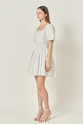 ENGLISH FACTORY - Floral Print Cotton Mini Dress - DRESSES available at Objectrare